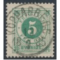 SWEDEN - 1877 5öre yellowish green Ring Type, perf. 13, used – Facit # 30j