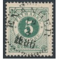 SWEDEN - 1877 5öre dark green Ring Type, perf. 13, used – Facit # 30k