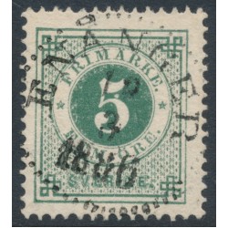 SWEDEN - 1877 5öre dark green Ring Type, perf. 13, used – Facit # 30k