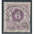 SWEDEN - 1877 6öre red-lilac Ring Type, perf. 13, used – Facit # 31k