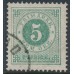 SWEDEN - 1877 5öre dull green Ring Type, perf. 13, with offset (spegeltryk), used – Facit # 30g v2