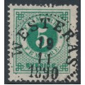 SWEDEN - 1886 5öre green Ring Type, perf. 13 with posthorn, used – Facit # 43d