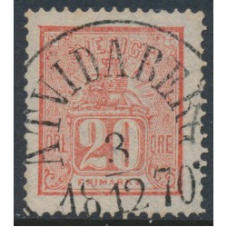 SWEDEN - 1866 20öre pale red Lying Lion, used – Facit # 16e