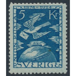 SWEDEN - 1924 5Kr blue UPU Anniversary, MH – Facit # 225