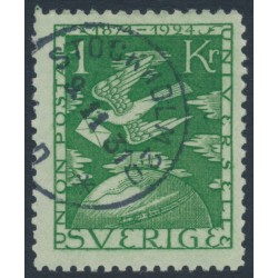 SWEDEN - 1924 1Kr green UPU Anniversary, used – Facit # 223