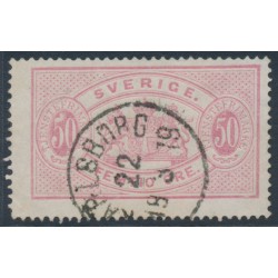 SWEDEN - 1874 50öre violet-rose Official (Tjänstemärke), perf. 14, used – Facit # TJ9b