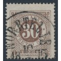 SWEDEN - 1872 30öre orangish brown Ring Type, perf. 14, used – Facit # 25g