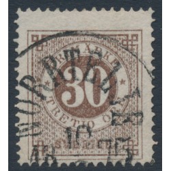 SWEDEN - 1872 30öre orangish brown Ring Type, perf. 14, used – Facit # 25g