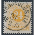 SWEDEN - 1878 24öre dull yellow-orange Ring Type, perf. 13, used – Facit # 34e