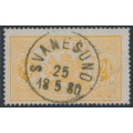 SWEDEN - 1874 24öre reddish orange Official (Tjänstemärke), perf. 14, used – Facit # TJ7f