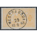 SWEDEN - 1881 24öre yellow-orange Official (Tjänstemärke), perf. 13, used – Facit # TJ20c