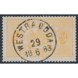 SWEDEN - 1881 24öre yellow-orange Official (Tjänstemärke), perf. 13, used – Facit # TJ20c