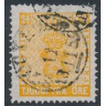 SWEDEN - 1858 24öre orange-yellow Coat of Arms, used – Facit # 10c