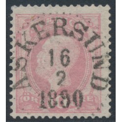 SWEDEN - 1886 10öre dull rose Oscar II with posthorn, used – Facit # 45d