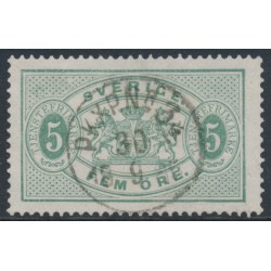 SWEDEN - 1884 5öre dull blue-green Official (Tjänstemärke), perf. 13, used – Facit # TJ14a