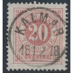 SWEDEN - 1877 20öre dull red Ring Type, perf. 13, used – Facit # 33a