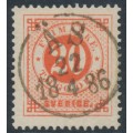 SWEDEN - 1877 20öre orange-red Ring Type, perf. 13, used – Facit # 33f