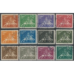 SWEDEN - 1924 5öre to 80öre UPU Anniversary short set of 12, used – Facit # 211-222