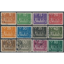 SWEDEN - 1924 5öre to 80öre World Post Congress short set of 12, used – Facit # 196-207