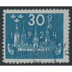 SWEDEN - 1924 30öre green-blue World Postal Congress, used – Facit # 201b