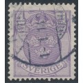 SWEDEN - 1911 4öre lilac Arms, inverted lines + KPV watermark, used – Facit # 74cxz