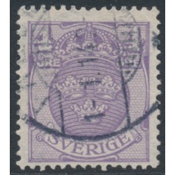 SWEDEN - 1911 4öre lilac Arms, inverted lines + KPV watermark, used – Facit # 74cxz