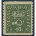 SWEDEN - 1920 40öre olive-green Crown & Posthorn, type I, MH – Facit # 158