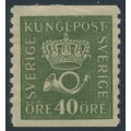 SWEDEN - 1920 40öre olive-green Crown & Posthorn, type I, MH – Facit # 158
