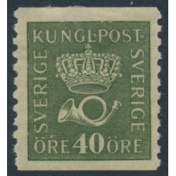 SWEDEN - 1920 40öre olive-green Crown & Posthorn, type I, MH – Facit # 158