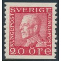 SWEDEN - 1922 20öre red Gustav V, white paper, MNH – Facit # 180b
