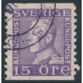 SWEDEN - 1922 15öre violet Gustav V, 'pale head' variety, used – Facit # 175Ab