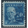 SWEDEN - 1920 20öre blue Gustav V, perf. 4-sides, KPV watermark, used – Facit # 151Cbz