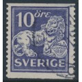 SWEDEN - 1934 10öre violet Lion, type II, perf. 13, no watermark, used – Facit # 146Ea