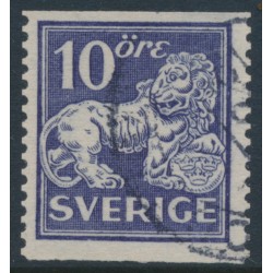 SWEDEN - 1934 10öre violet Lion, type II, perf. 13, no watermark, used – Facit # 146Ea