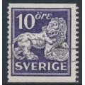 SWEDEN - 1934 10öre deep violet Lion, type II, perf. 13, no watermark, used – Facit # 146Eb