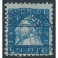 SWEDEN - 1920 20öre blue Gustav II Adolf, perf. 4-sides, KPV watermark, used – Facit # 152Cbz