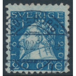 SWEDEN - 1920 20öre blue Gustav II Adolf, perf. 4-sides, KPV watermark, used – Facit # 152Cbz