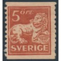 SWEDEN - 1921 5öre brown Lion, type I, perf. 2-sides, no watermark, MH – Facit # 141Ab