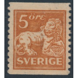 SWEDEN - 1921 5öre brown Lion, type I, perf. 2-sides, KPV watermark, MH – Facit # 141Abz