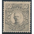 SWEDEN - 1912 50öre grey Gustav V in medallion, MH – Facit # 91a