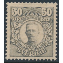SWEDEN - 1912 50öre grey Gustav V in medallion, MH – Facit # 91a