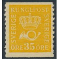 SWEDEN - 1922 35öre yellow Crown & Posthorn, type II, MH – Facit # 157