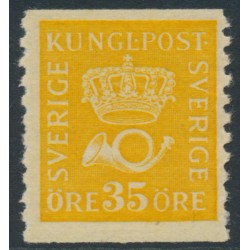 SWEDEN - 1922 35öre yellow Crown & Posthorn, type II, MH – Facit # 157