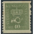 SWEDEN - 1920 40öre olive-green Crown & Posthorn, type I, MH – Facit # 158