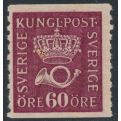 SWEDEN - 1934 60öre carmine Crown & Posthorn on white paper, MH – Facit # 163b