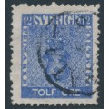 SWEDEN - 1858 12öre bright ultramarine Coat of Arms, used – Facit # 9h1