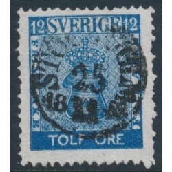 SWEDEN - 1858 12öre deep blue Coat of Arms, used – Facit # 9b1