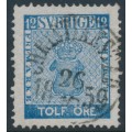 SWEDEN - 1858 12öre light blue Coat of Arms, used – Facit # 9d1