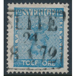 SWEDEN - 1858 12öre light blue Coat of Arms, used – Facit # 9d1