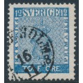 SWEDEN - 1858 12öre blue Coat of Arms, used – Facit # 9c1